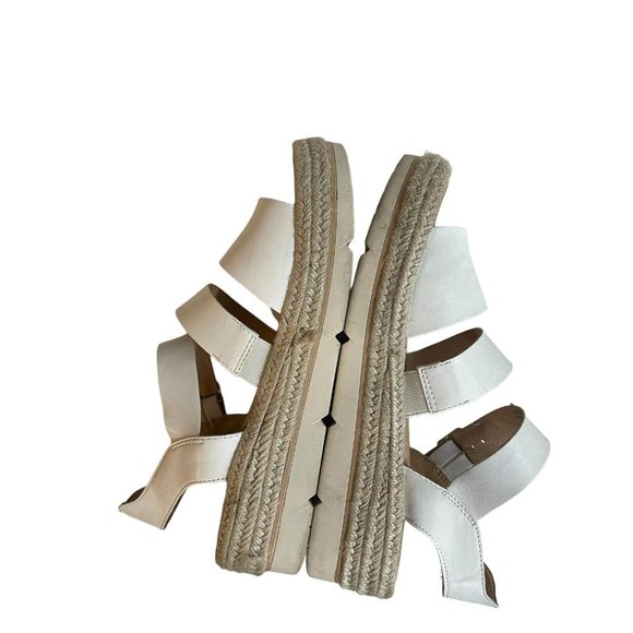 Dr. Scholl Women 9.5M Once Twice White Faux Leather Platform Espadrille Sandal - Picture 6 of 12